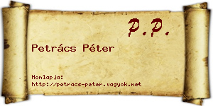 Petrács Péter névjegykártya