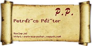 Petrács Péter névjegykártya